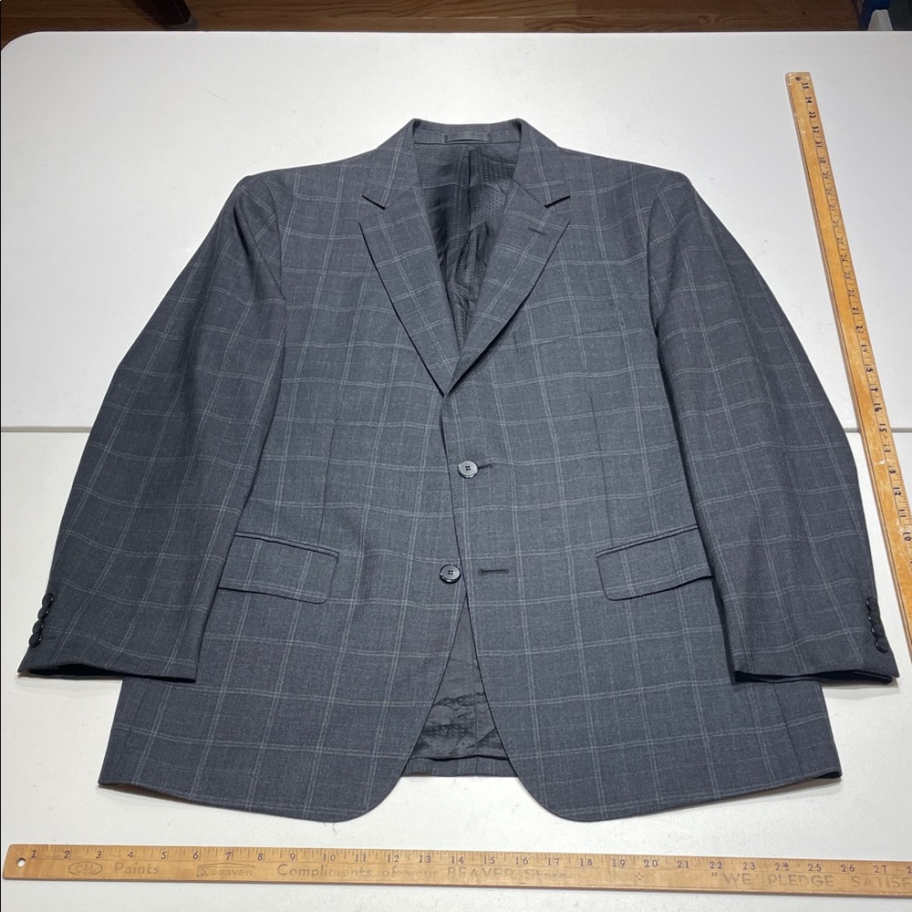 Pal Zileri size 54/44 (large) charcoal Gray windowpane Check Sports Jacket
